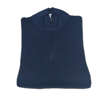Load image into Gallery viewer, Quarter zip in navy wool
