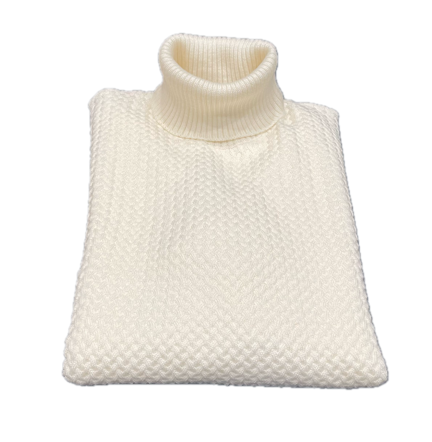 Roll neck in Cream merino wool
