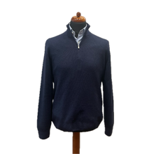 Load image into Gallery viewer, Quarter zip in navy wool

