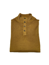 Load image into Gallery viewer, Button neck pullover in Honey vintage merino wool
