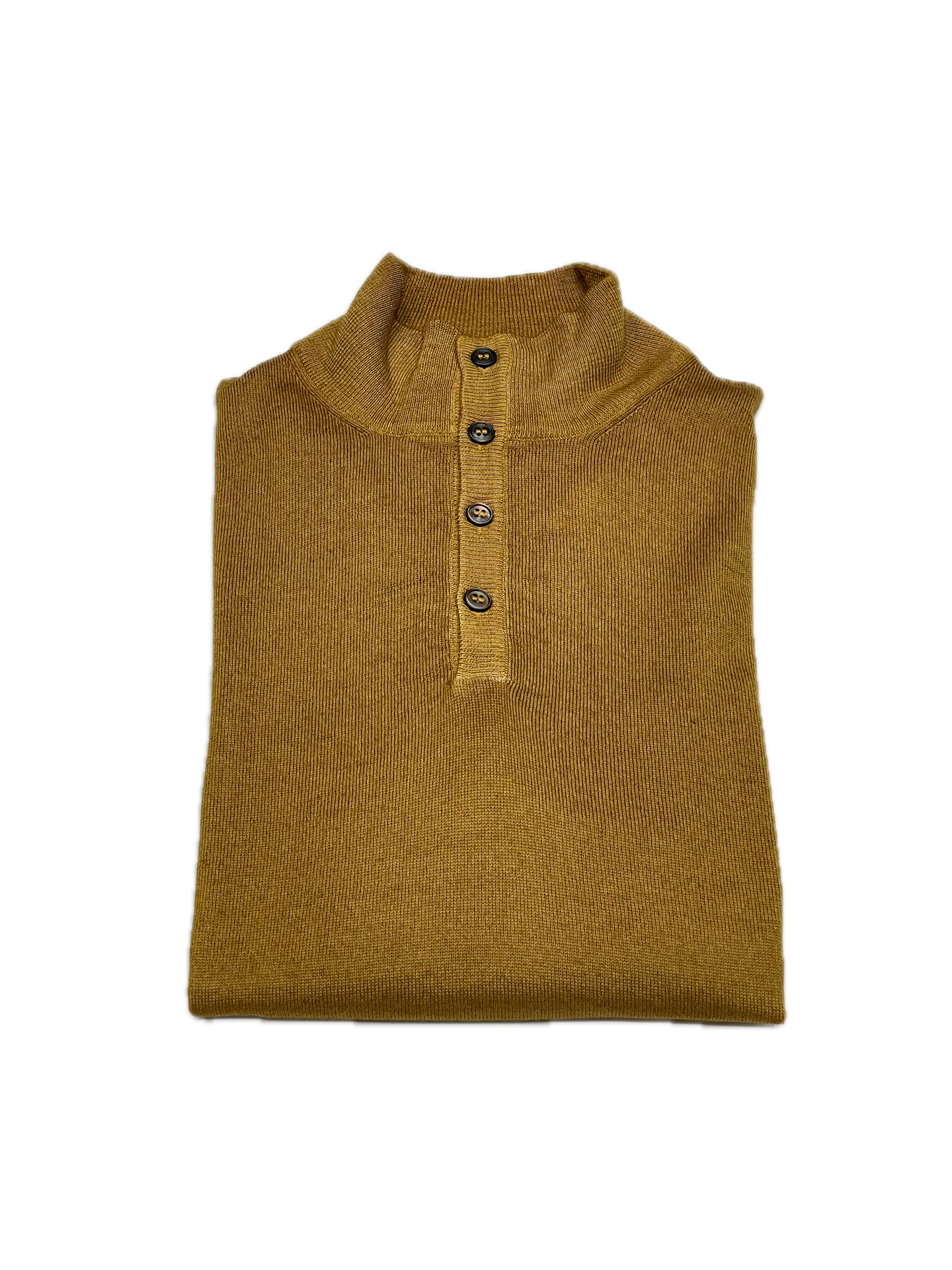Button neck pullover in Honey vintage merino wool