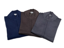 Load image into Gallery viewer, Full Zip sweater zip in navy vintage merino wool
