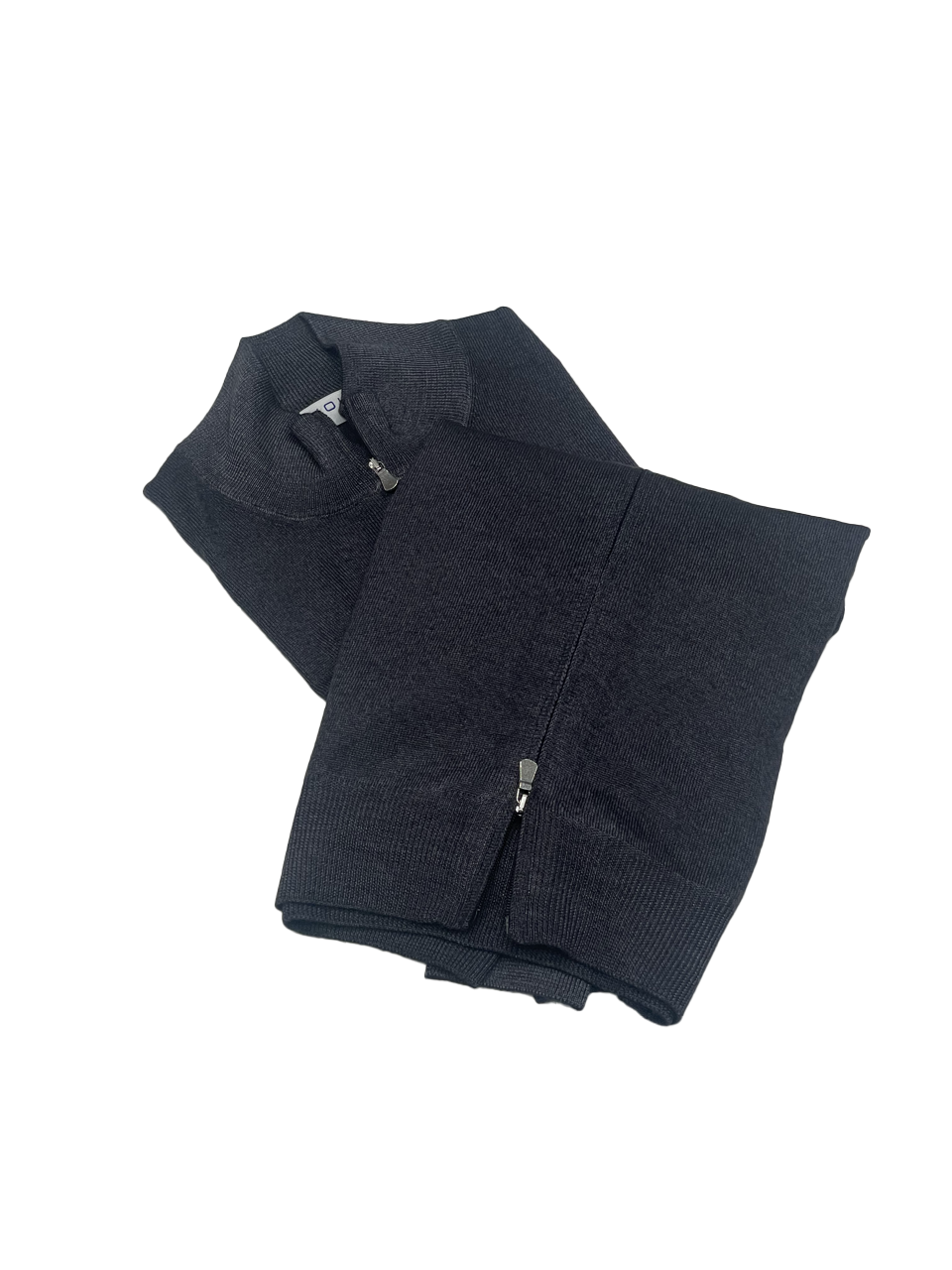 Full Zip sweater zip in grey vintage merino wool