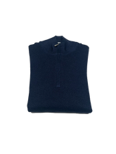 Load image into Gallery viewer, Quarter zip in navy wool
