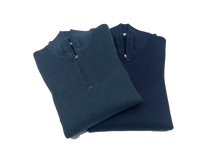 Load image into Gallery viewer, Quarter zip in navy wool
