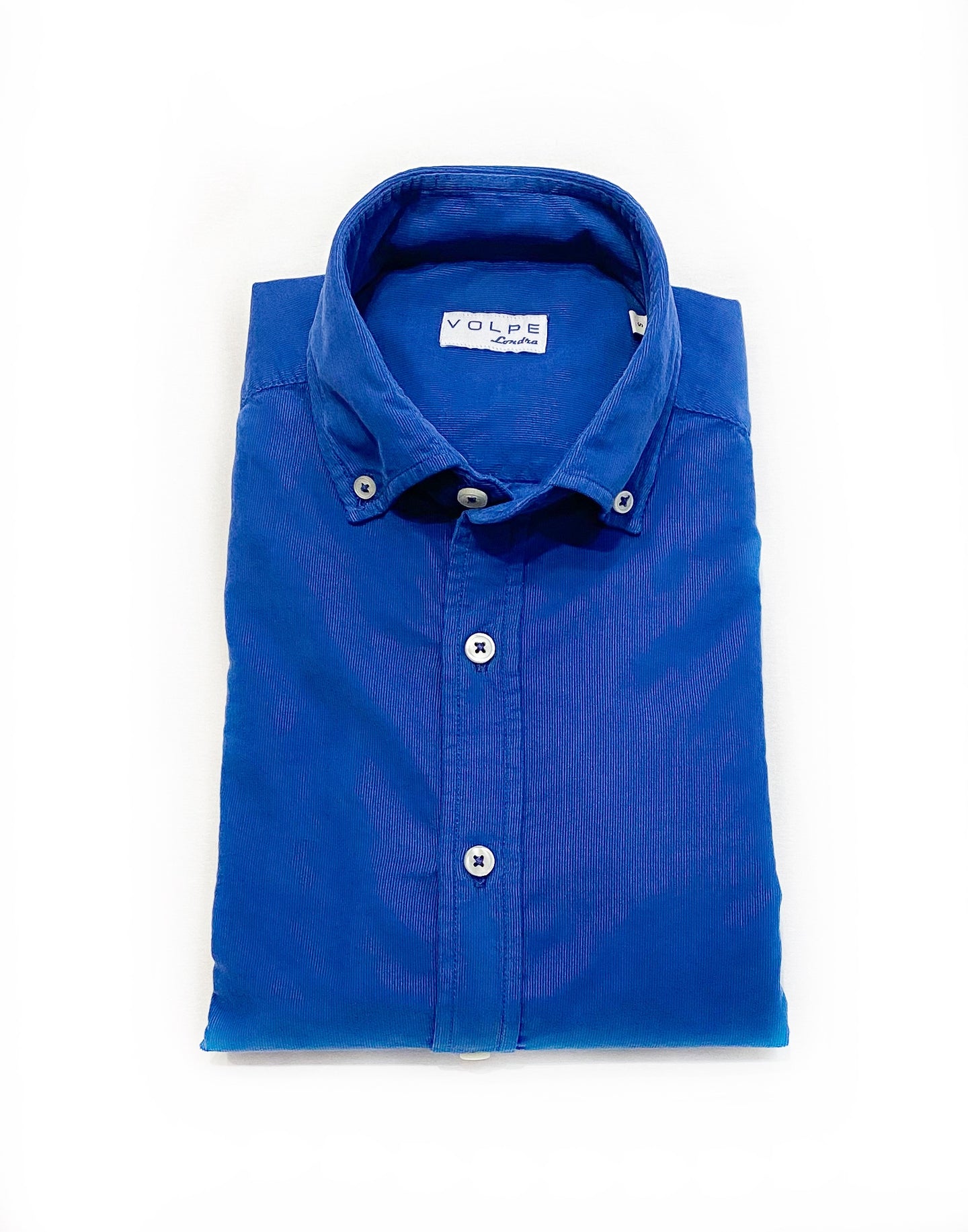 Fine corduroy long sleeve shirt with button down collar