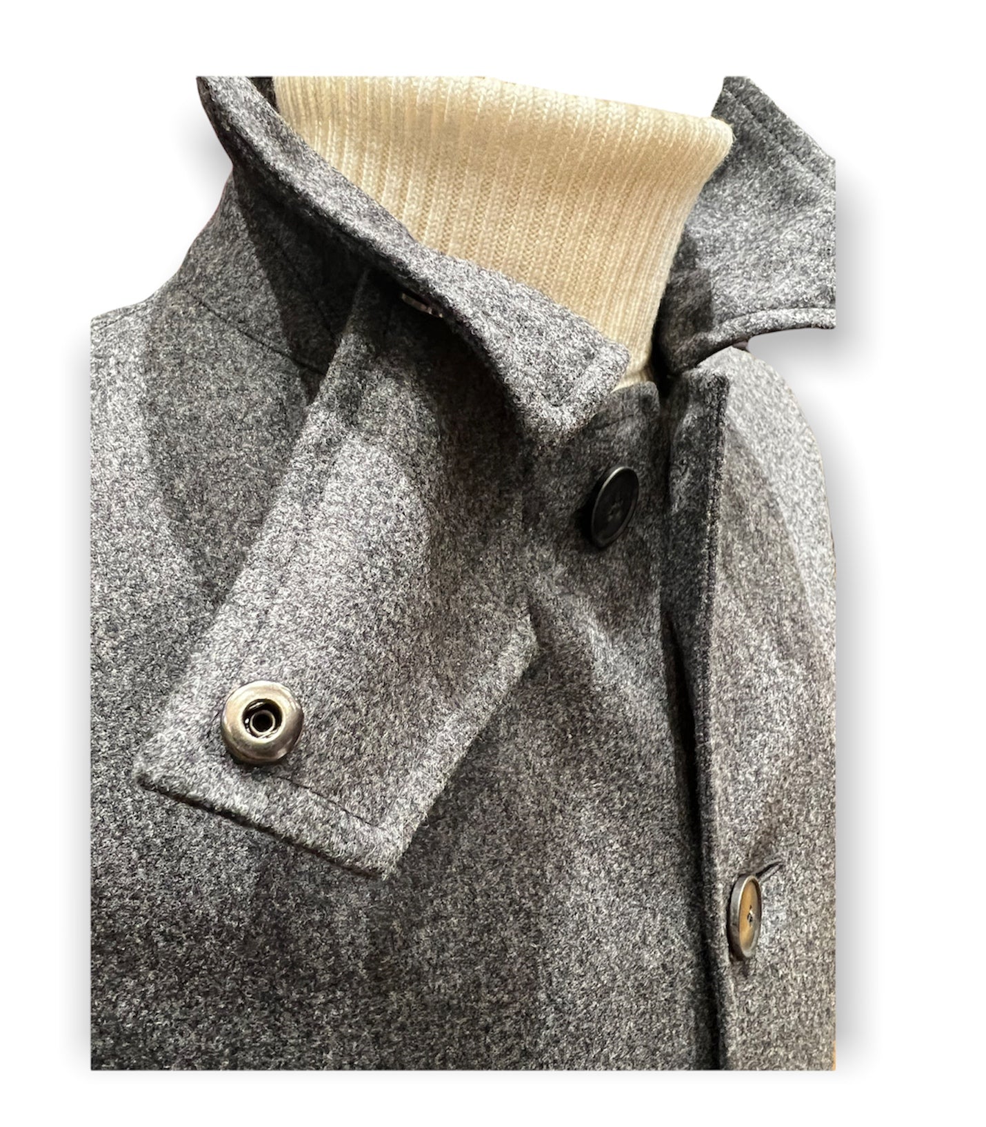 Overcoat in waterproof wool flannel - also made to measure in over 40 cloths